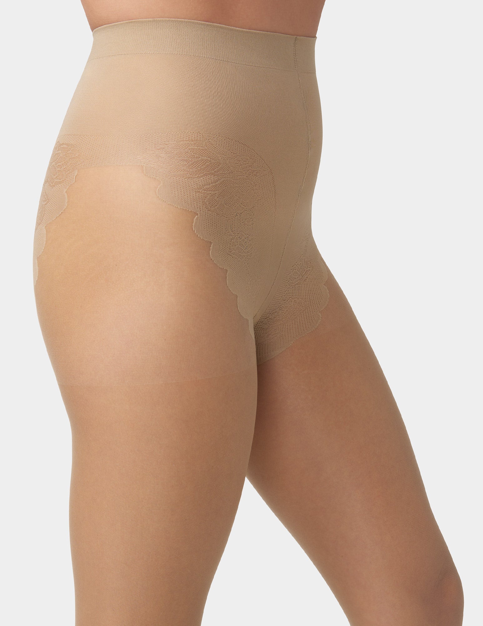 French Lace Control Top Pantyhose