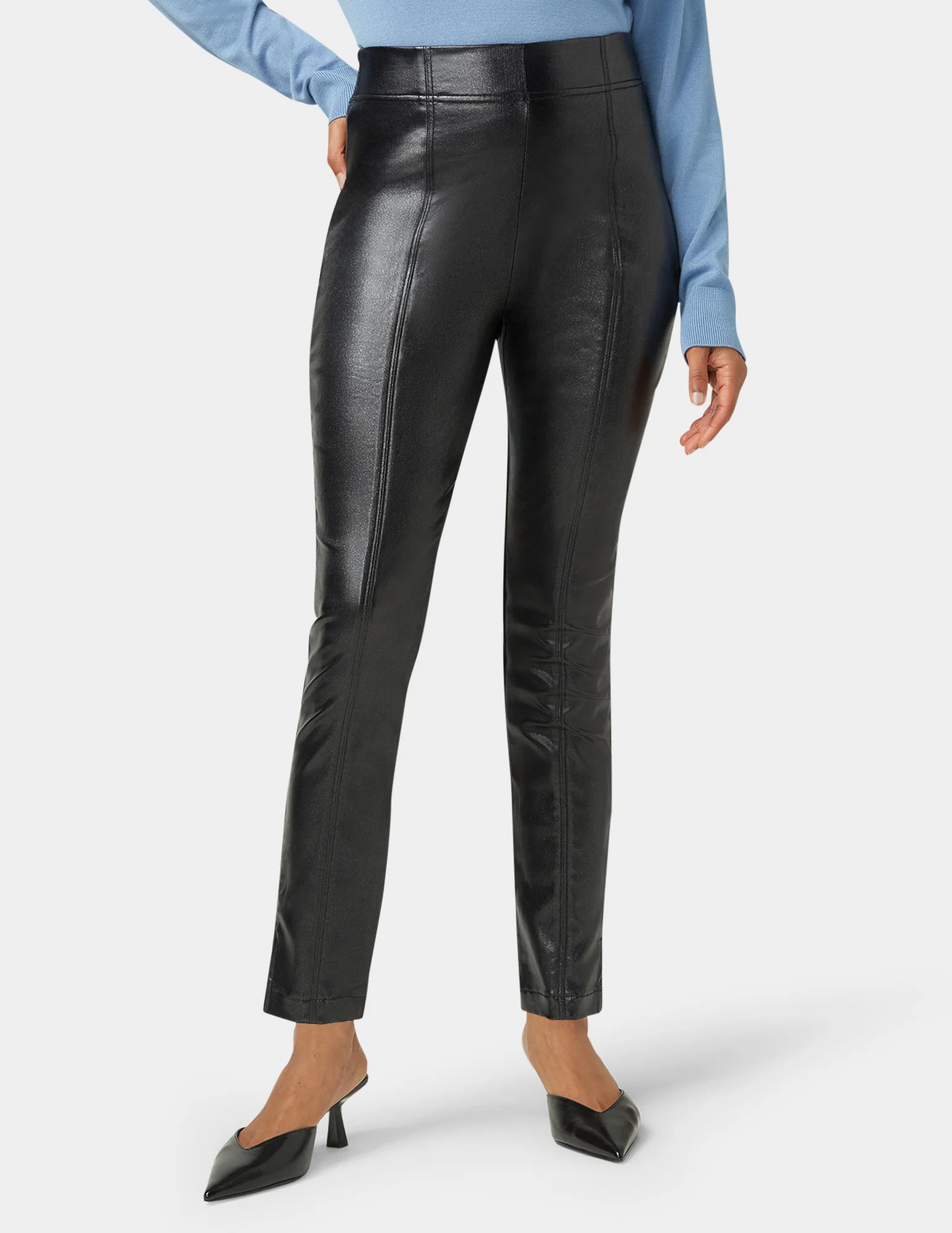Coated Hi-Rise Cigarette Pant