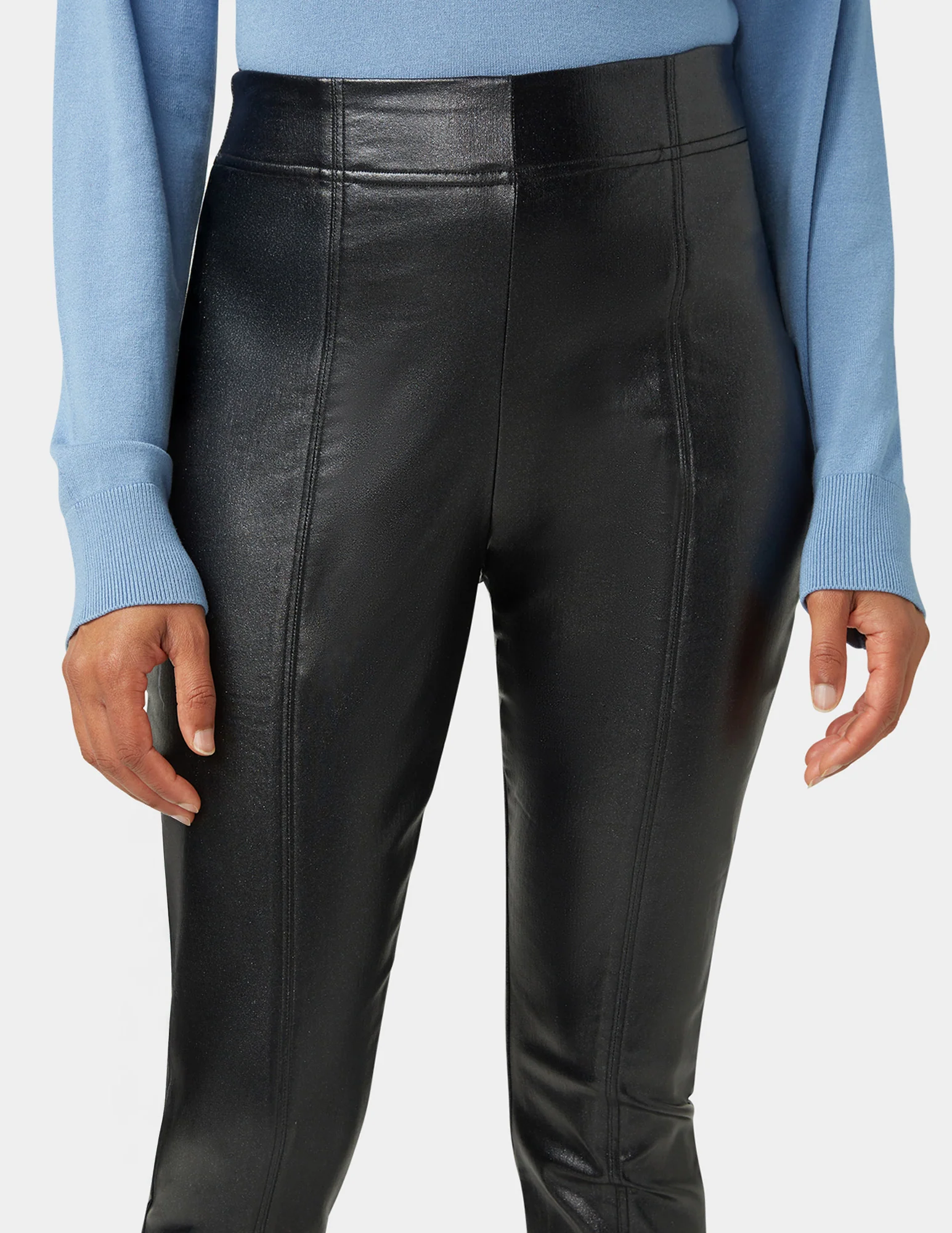 Coated Hi-Rise Cigarette Pant