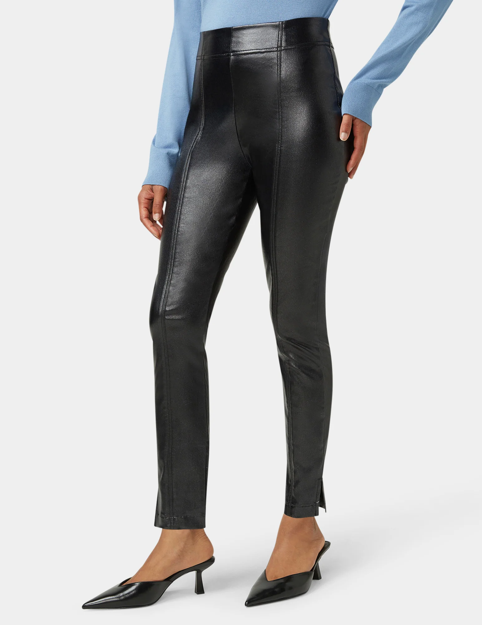 Coated Hi-Rise Cigarette Pant