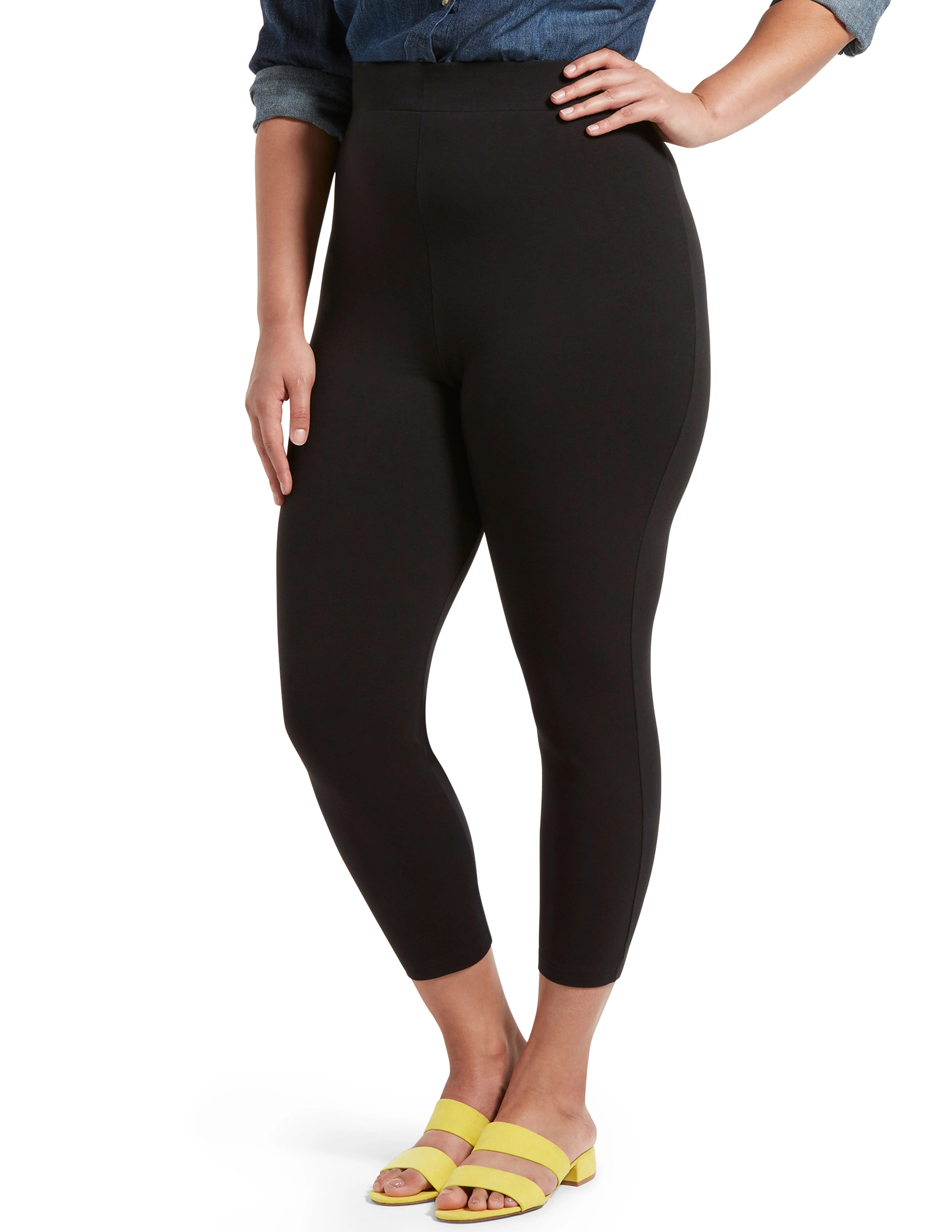 Wide Waistband Blackout Cotton Capri