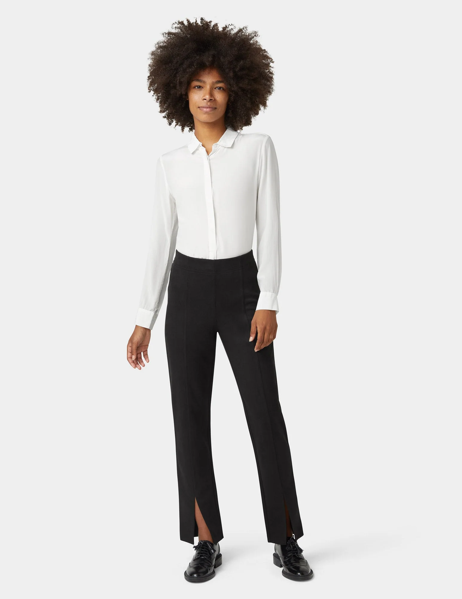Hi-Rise Suede Straight Legging