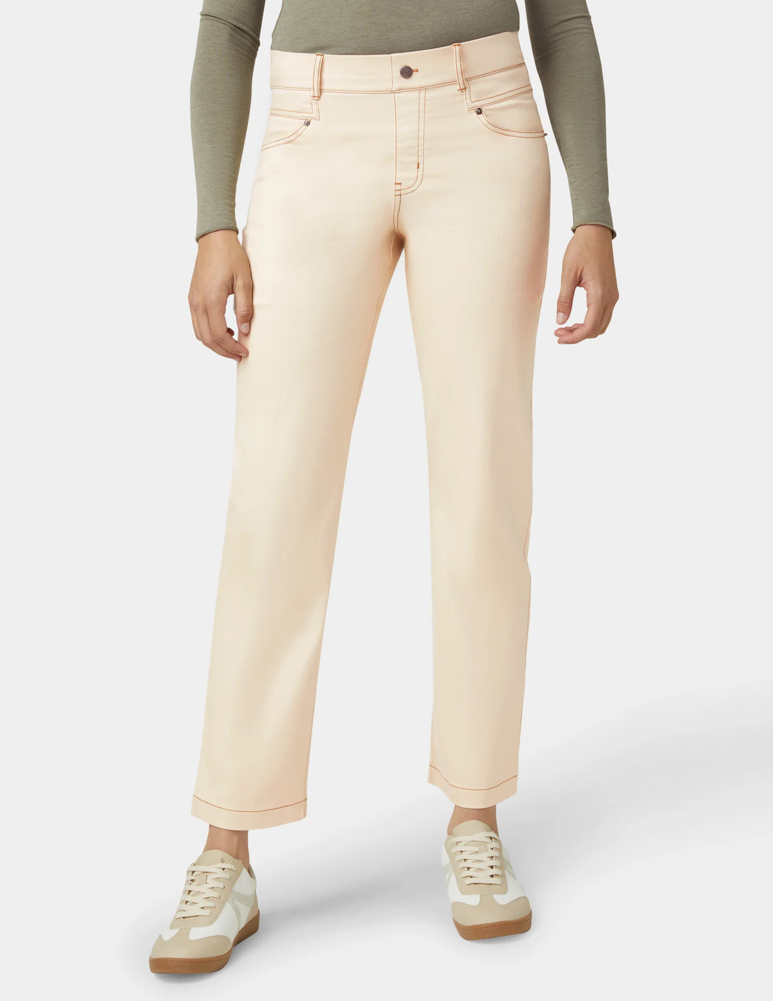 Crosshatch Denim Straight Leg Pant