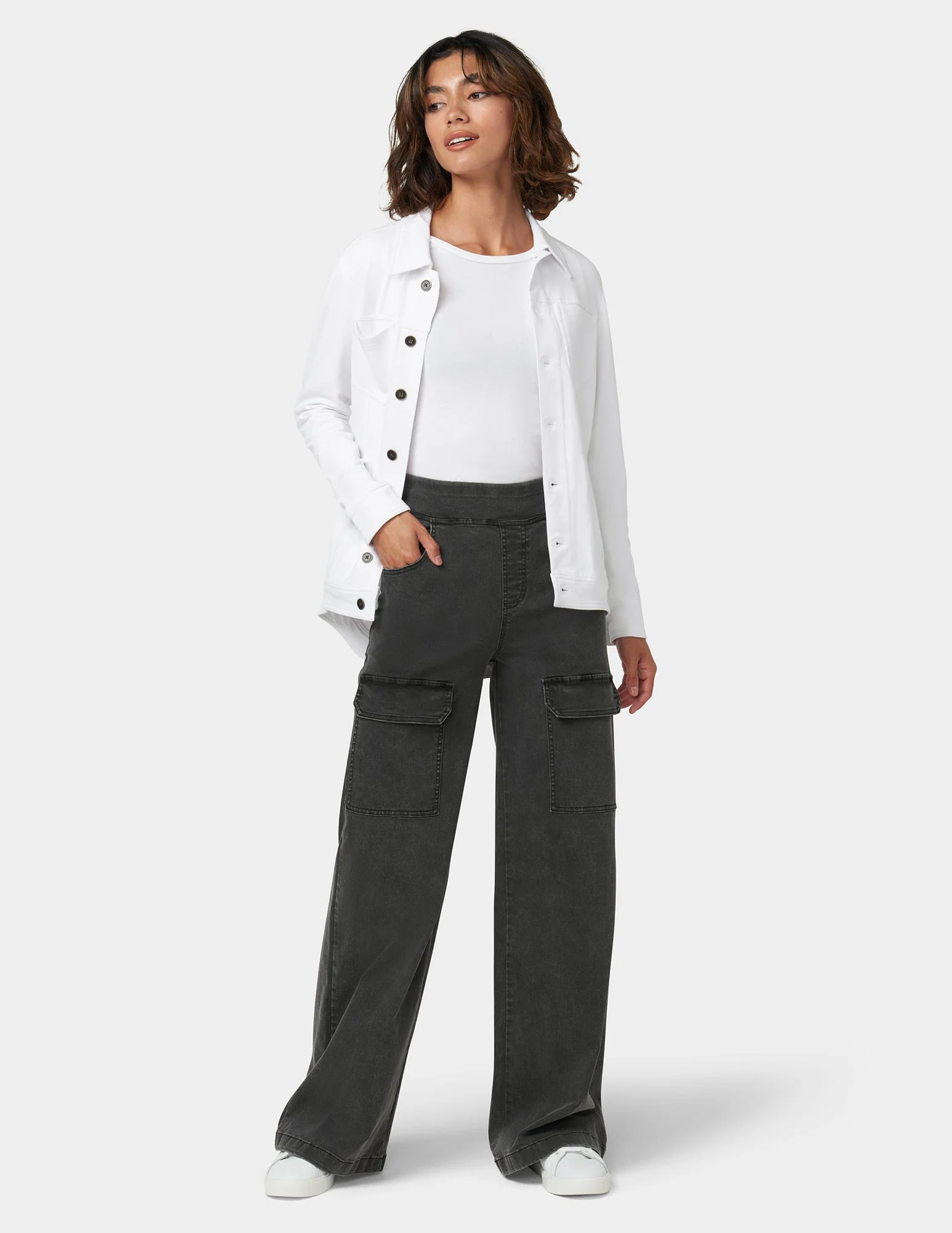 Wide Leg Denim Cargo
