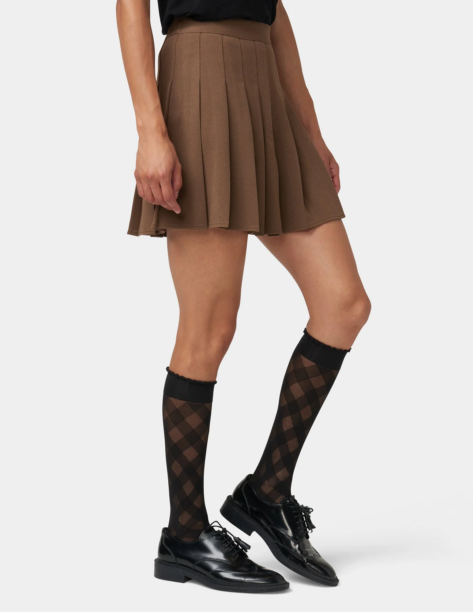 Diagonal Gingham Knee High