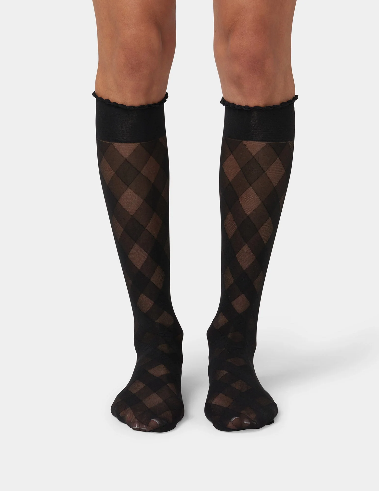 Diagonal Gingham Knee High 3 Diagonal Gingham Knee High