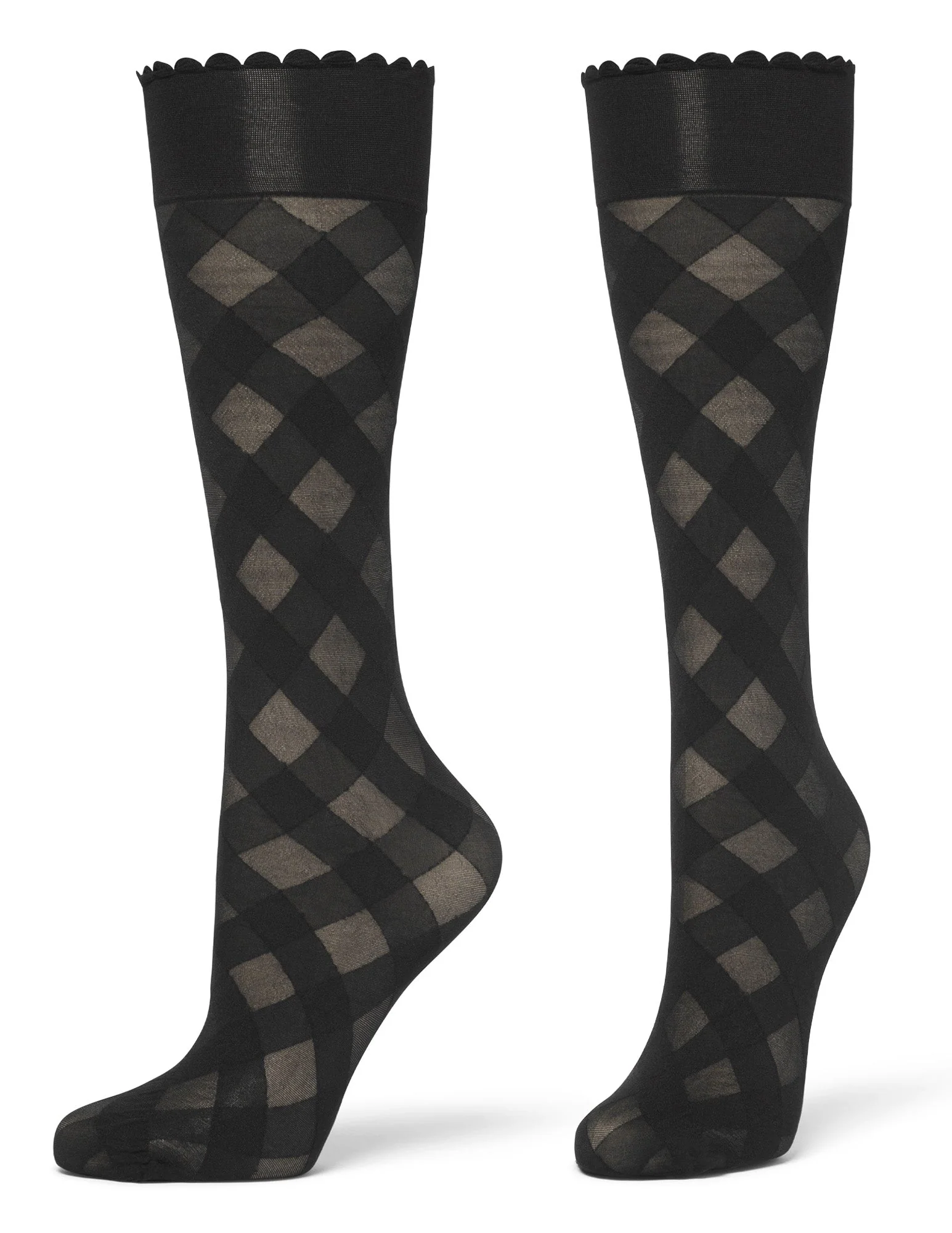 Diagonal Gingham Knee High 4 Diagonal Gingham Knee High