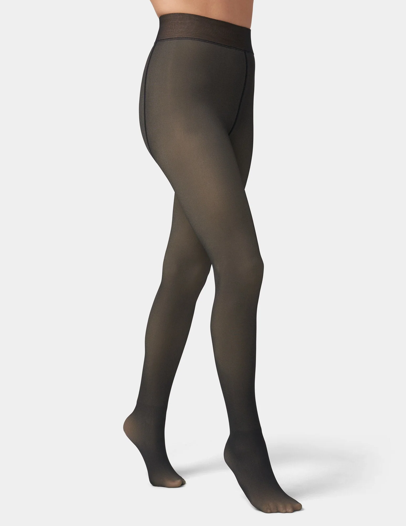 Faux Sheer Fleece-Lined Tights