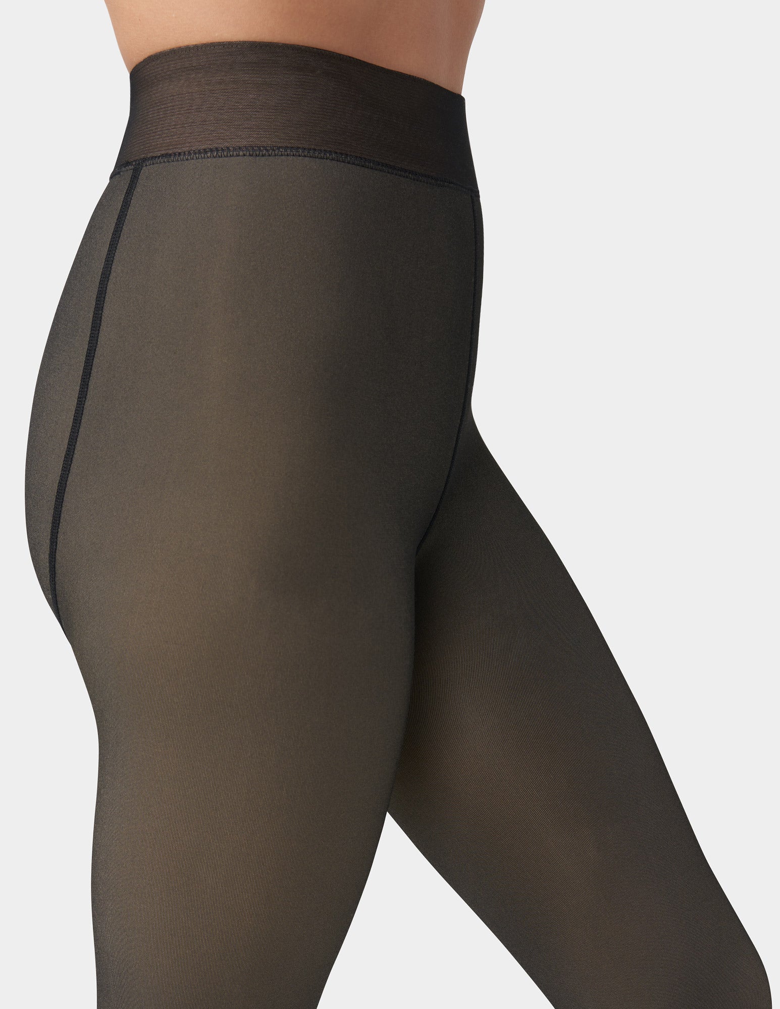 Faux Sheer Fleece-Lined Tights