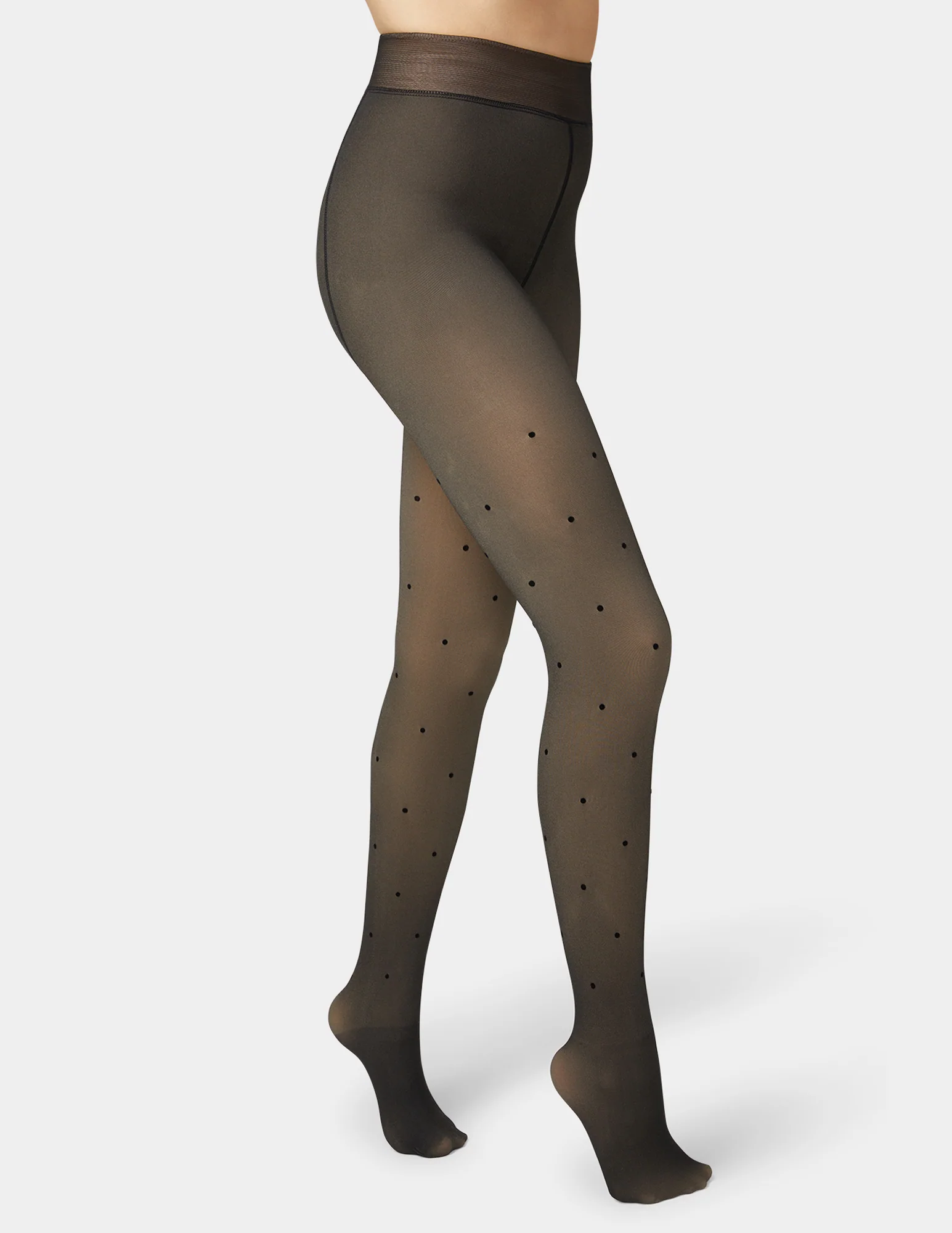 Faux Sheer Polka Dot Tight