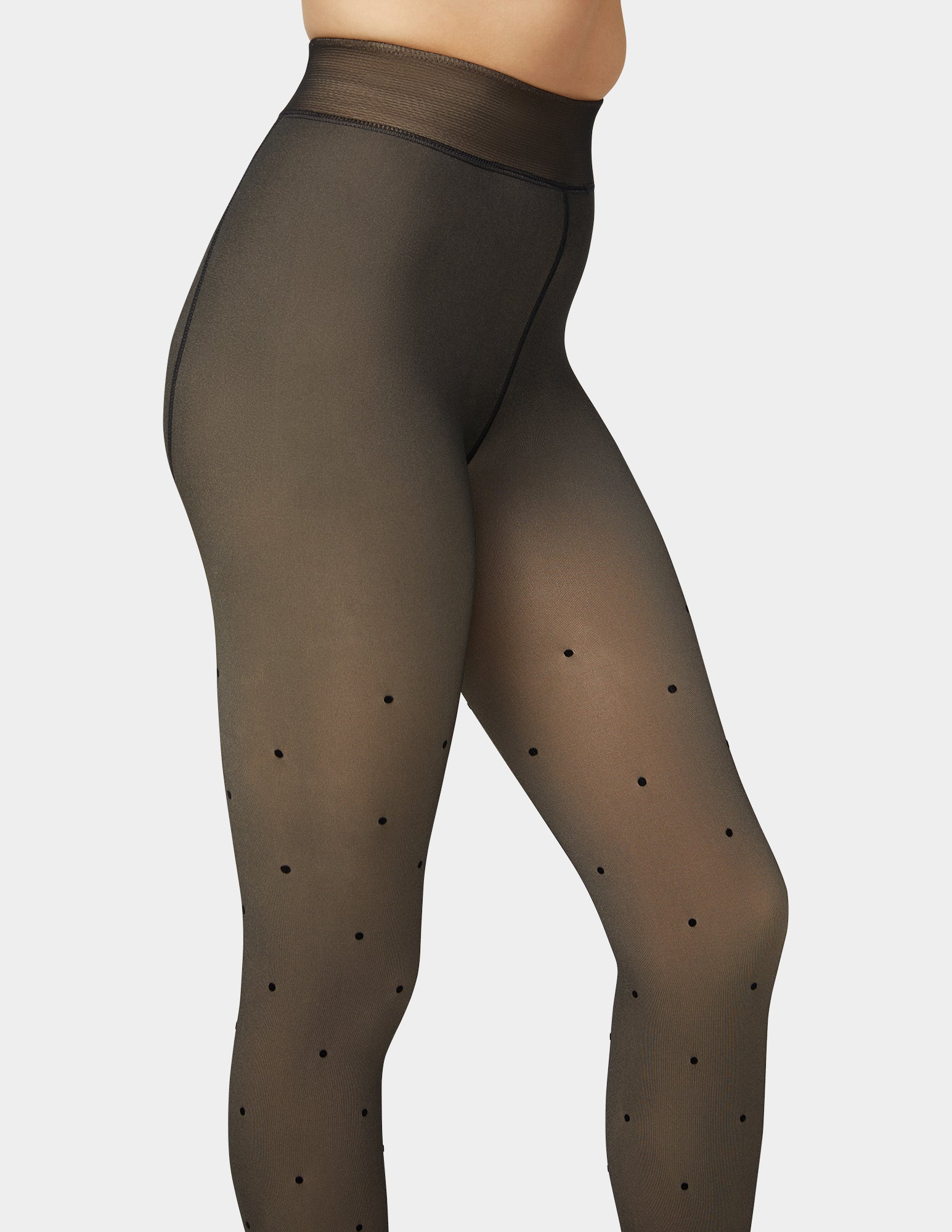 Faux Sheer Polka Dot Tight