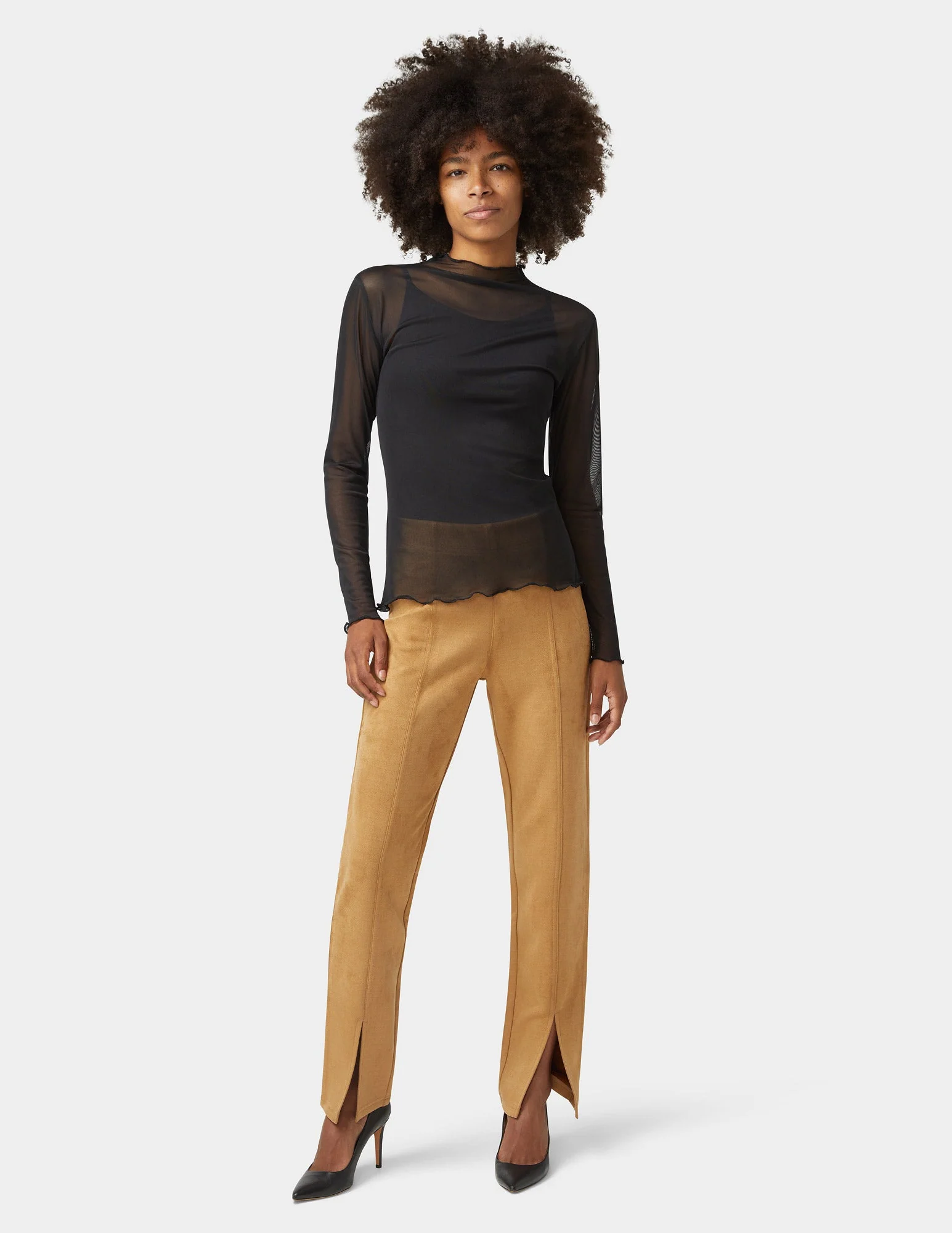 Hi-Rise Suede Straight Legging 7 Hi-Rise Suede Straight Legging