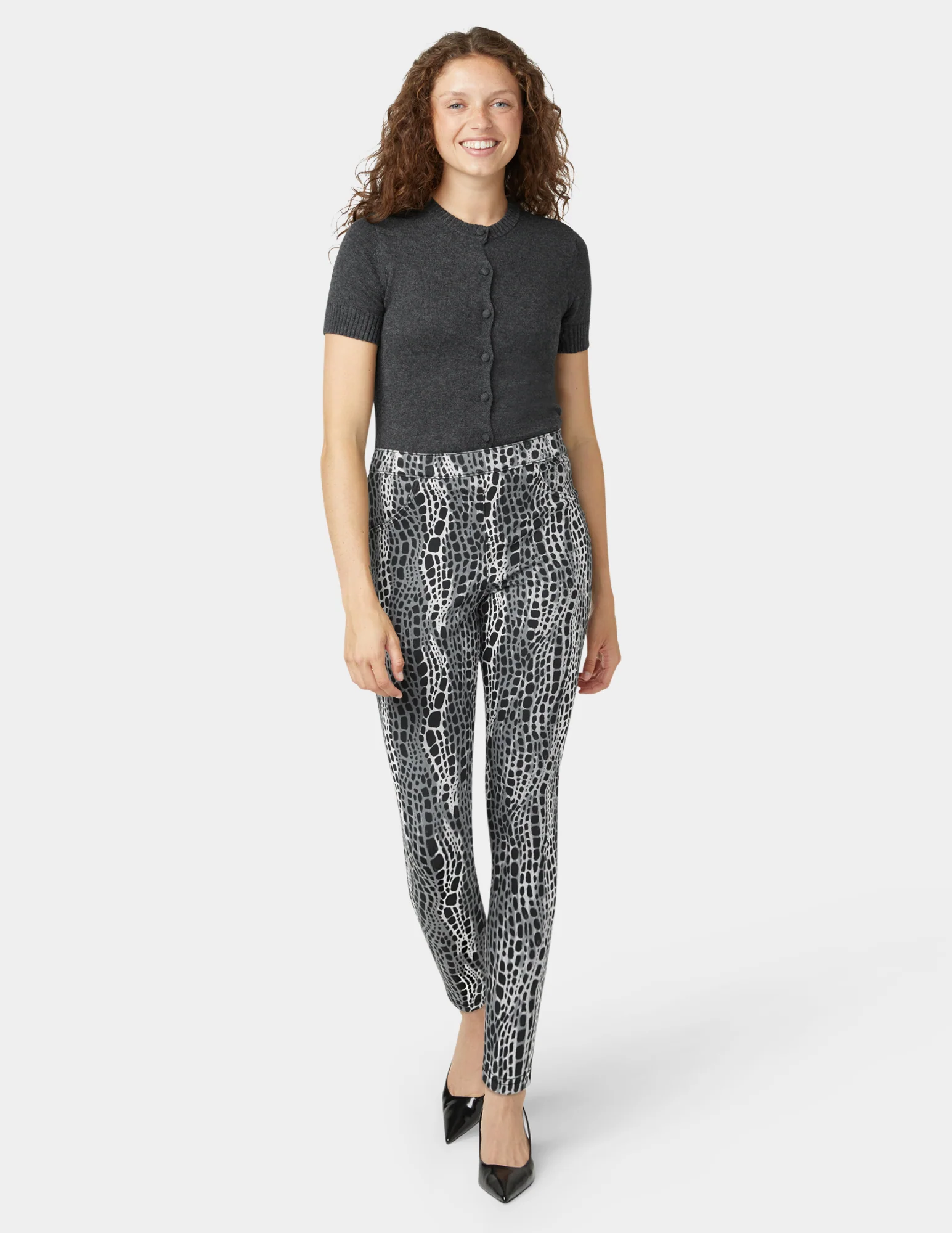 Abstract Animal Denim Legging