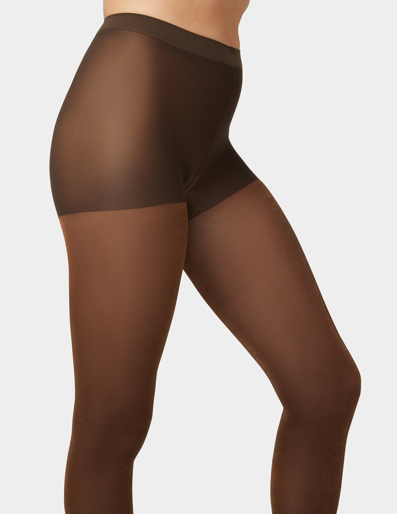 Metallic Opaque Tight With Control Top