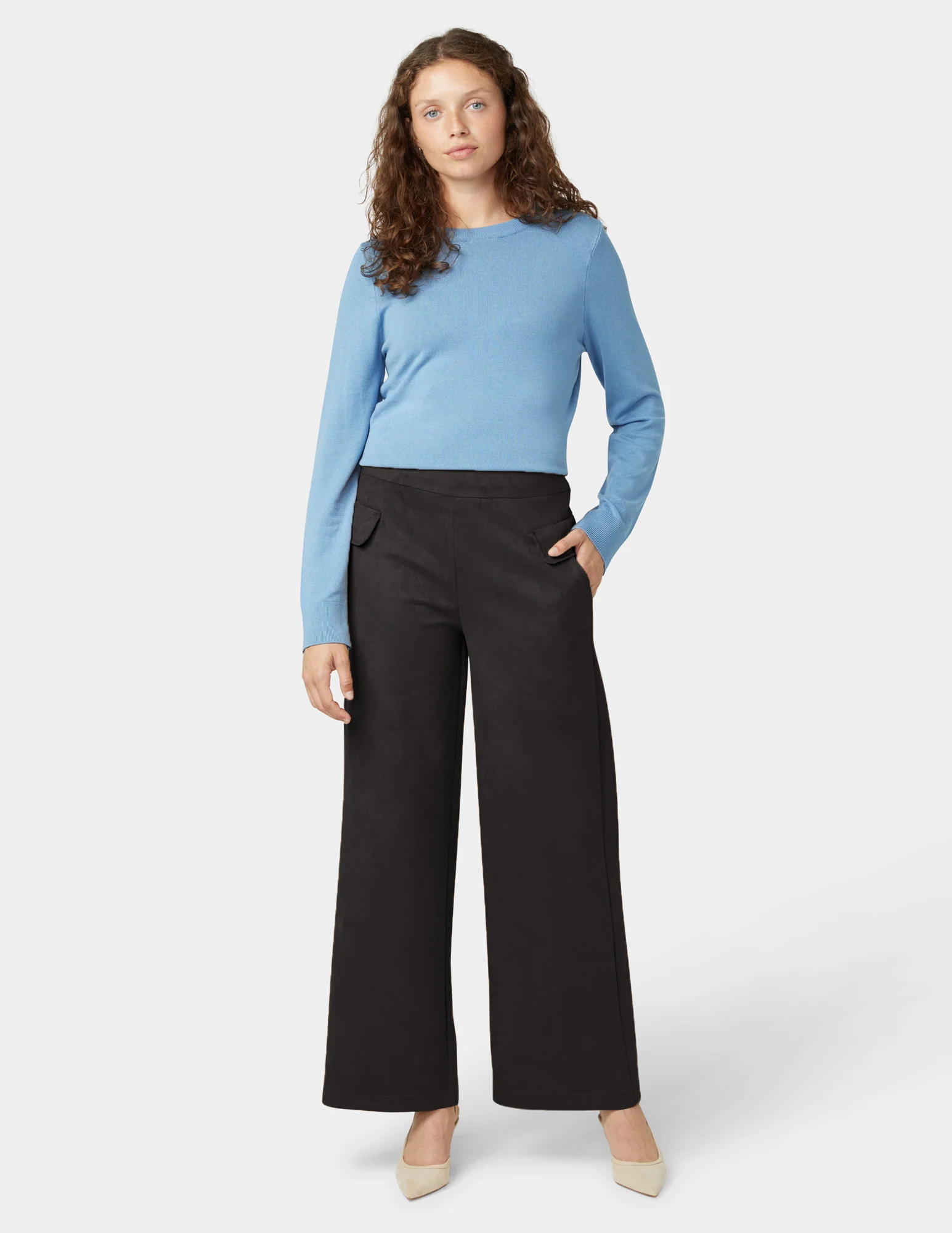 Suede Wide Leg Pant