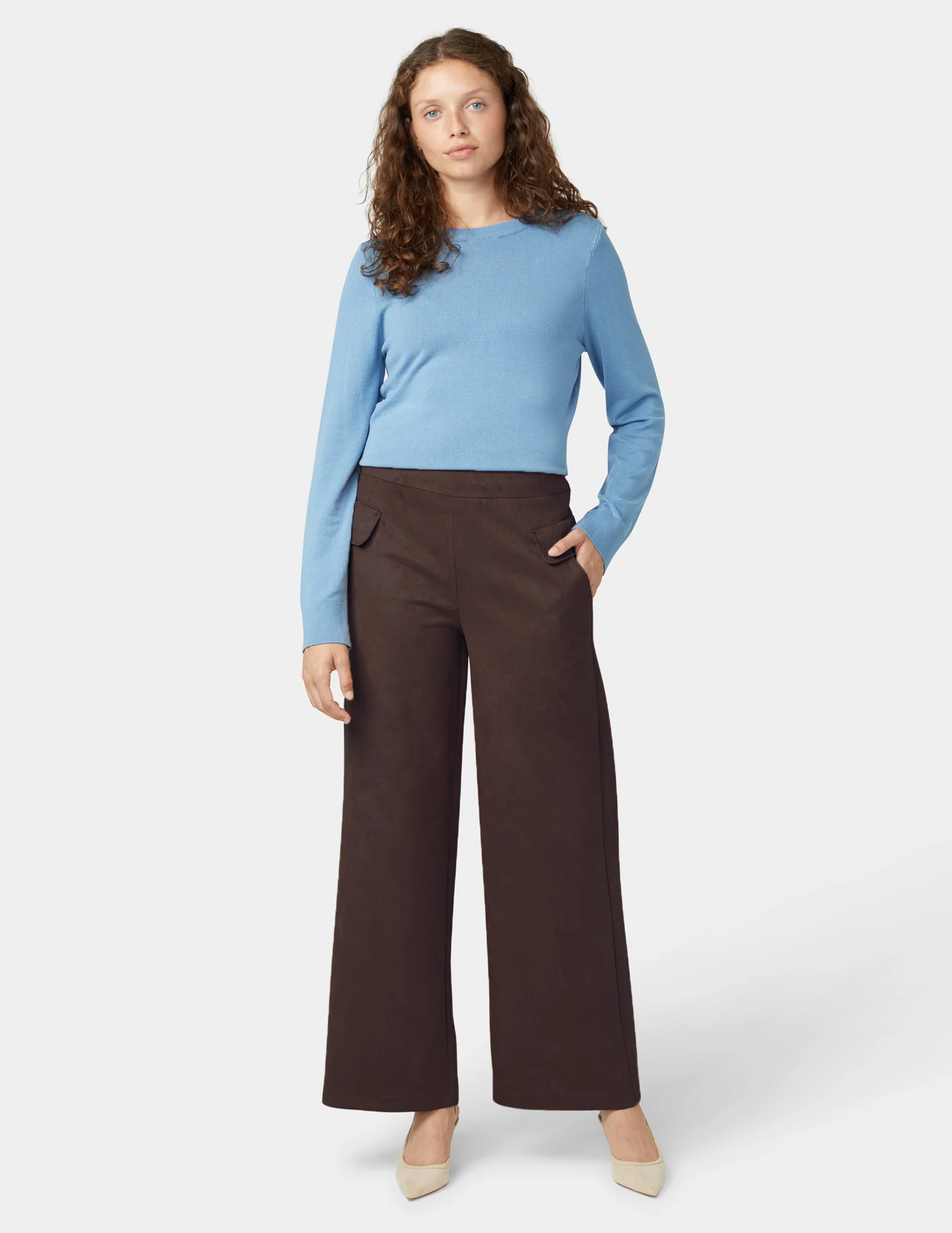 Suede Wide Leg Pant