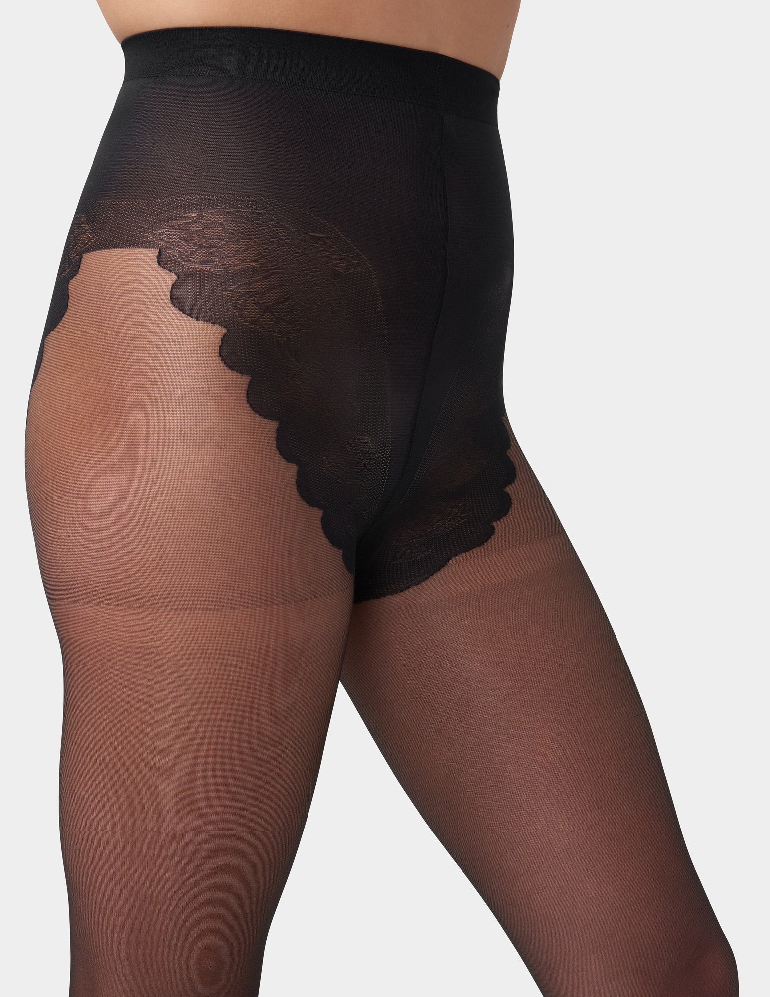 French Lace Control Top Pantyhose